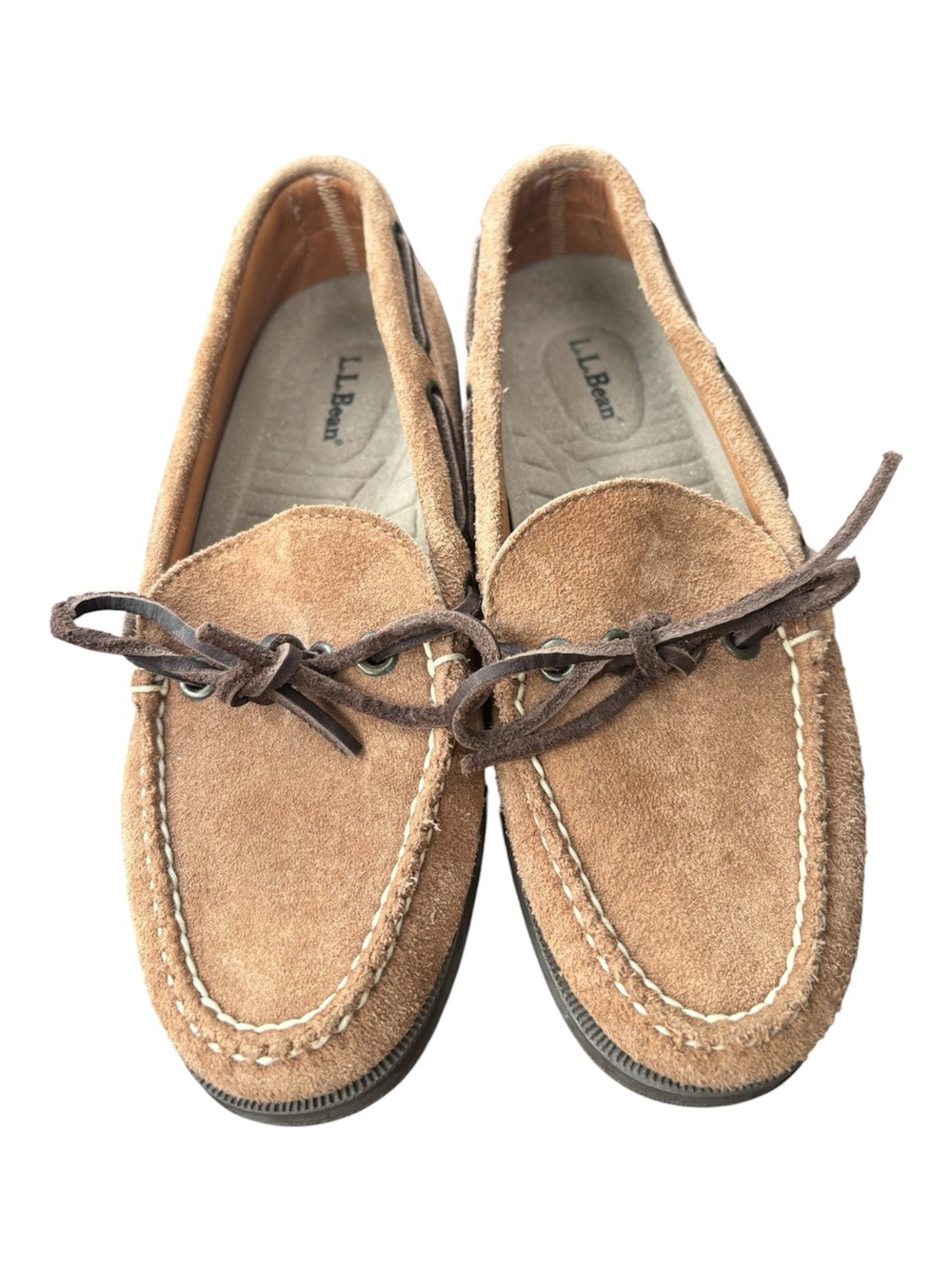 L.L.Bean Women's Handsewn Camp Mocs classic khaki suede Women's Size 6.5 N
